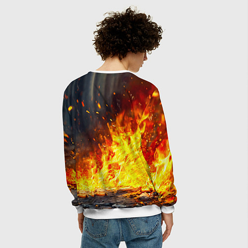 Мужской свитшот Голубь в огне / 3D-Белый – фото 4