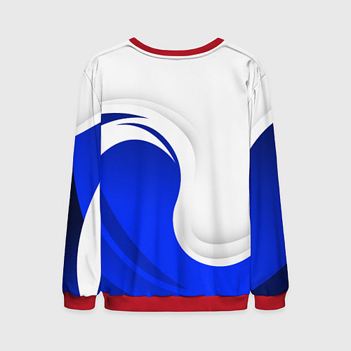 Мужской свитшот Герб России - белый и синий / 3D-Красный – фото 2