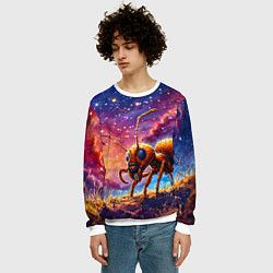 Свитшот мужской Муравей в космосе, цвет: 3D-белый — фото 2