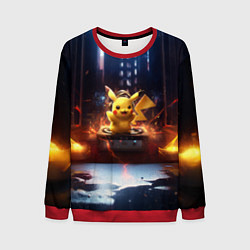 Свитшот мужской Пикачу на диджейской стойке, цвет: 3D-красный
