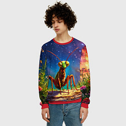 Свитшот мужской Богомол и звездное небо, цвет: 3D-красный — фото 2
