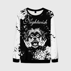 Свитшот мужской Nightwish рок пес, цвет: 3D-черный