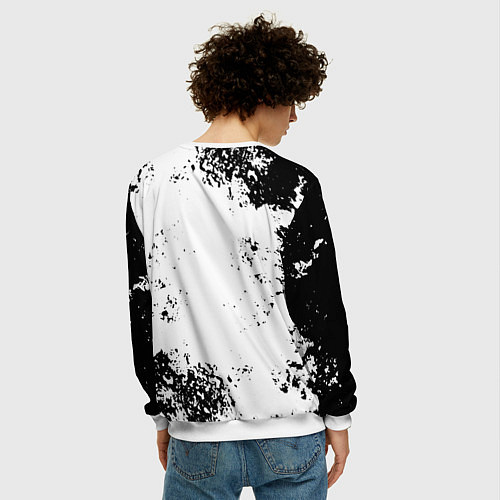 Мужской свитшот Burzum - рок пес / 3D-Белый – фото 4