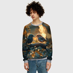 Свитшот мужской Влюбленные птички, цвет: 3D-меланж — фото 2