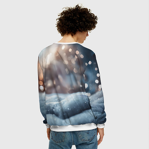 Мужской свитшот Влюбленные котята с сердечком / 3D-Белый – фото 4