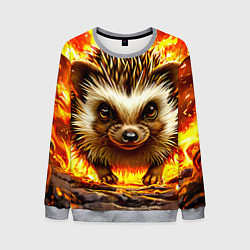 Свитшот мужской Еж в огне, цвет: 3D-меланж