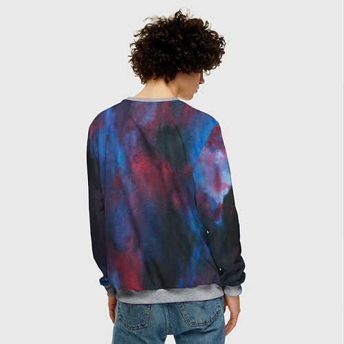 Мужской свитшот Тай-дай космос / 3D-Меланж – фото 4
