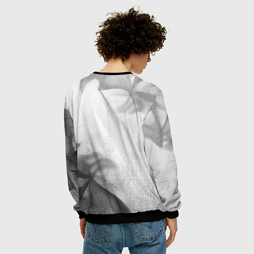 Мужской свитшот Chery - white gradient вертикально / 3D-Черный – фото 4