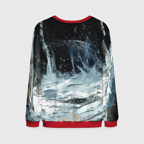 Мужской свитшот Русские не сдаются - медведь в лесу / 3D-Красный – фото 2