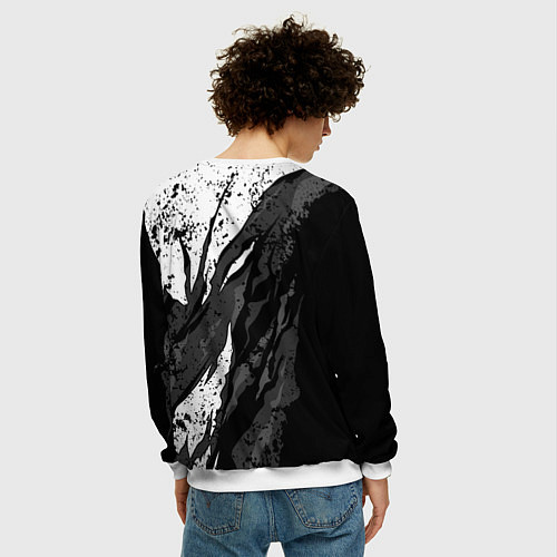 Мужской свитшот Toyota - белый разрыв / 3D-Белый – фото 4