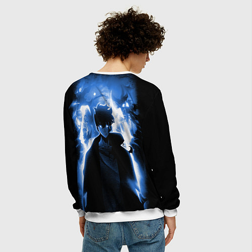 Мужской свитшот Поднятие уровня в одиночку - магистр теней / 3D-Белый – фото 4