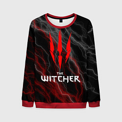 Свитшот мужской The witcher - геральт- молнии, цвет: 3D-красный