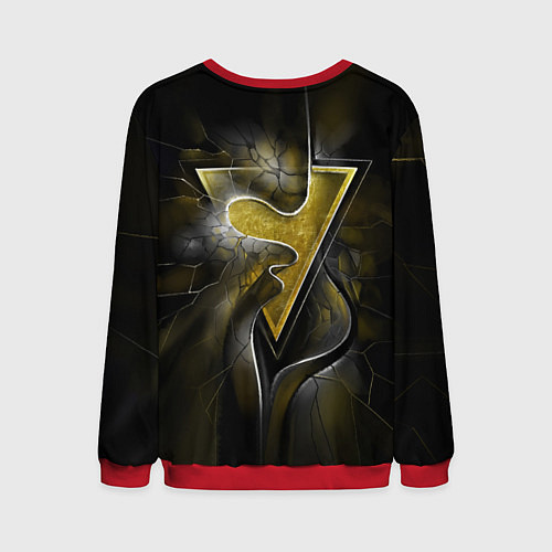 Мужской свитшот Золотой треугольник под стеклянной вуалью с волнам / 3D-Красный – фото 2