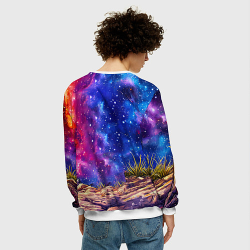 Мужской свитшот Пума и звездное небо / 3D-Белый – фото 4