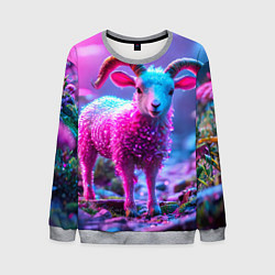 Свитшот мужской Козлик в розовом, цвет: 3D-меланж