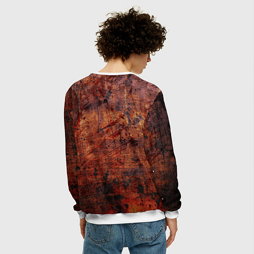 Мужской свитшот Абстракция - rusty mood / 3D-Белый – фото 4