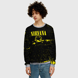 Свитшот мужской Нирвана шум, цвет: 3D-меланж — фото 2