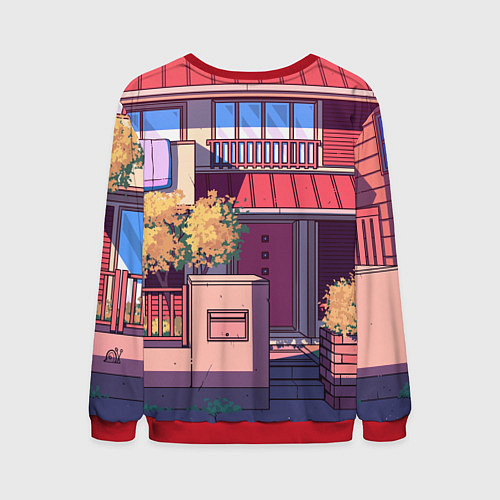 Мужской свитшот Lo-fi японский стиль улица / 3D-Красный – фото 2