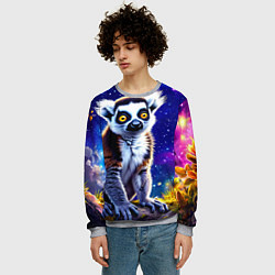 Свитшот мужской Лемур и звездная ночь, цвет: 3D-меланж — фото 2