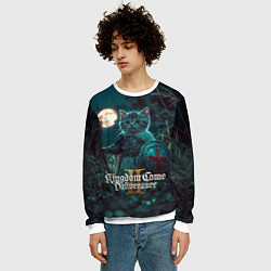 Свитшот мужской Kingdom Come Deliverance 2 котенок рыцарь, цвет: 3D-белый — фото 2