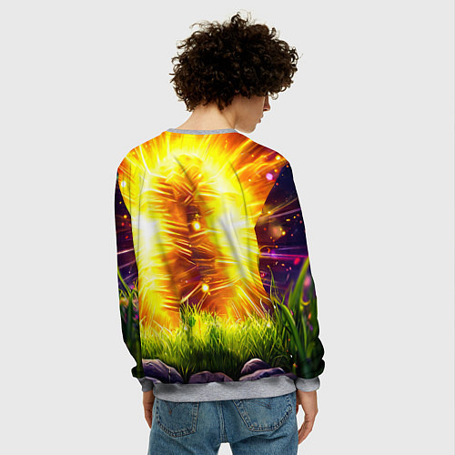 Мужской свитшот Овечка в ярких лучах / 3D-Меланж – фото 4