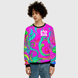 Свитшот мужской Abstract floral pattern - aloha, цвет: 3D-черный — фото 2