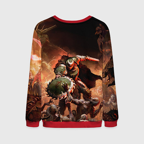 Мужской свитшот Doom slayer Doom the dark ages / 3D-Красный – фото 2