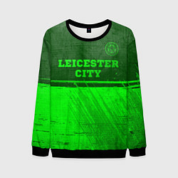 Свитшот мужской Leicester City - green gradient посередине, цвет: 3D-черный