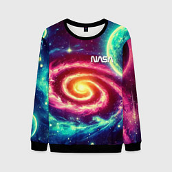 Мужской свитшот Spiral galaxy - neon glow