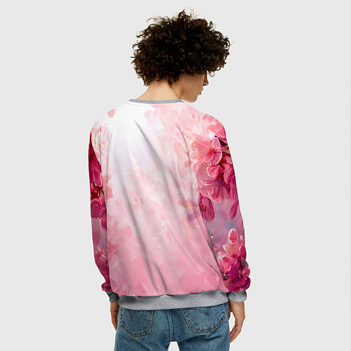 Мужской свитшот Ласточка в розовом / 3D-Меланж – фото 4