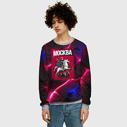 Свитшот мужской Москва герб, цвет: 3D-меланж — фото 2
