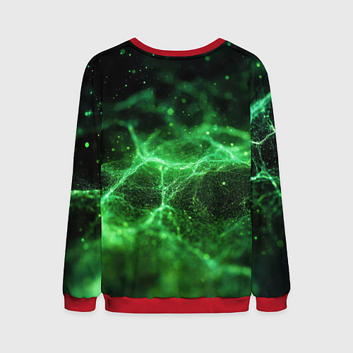 Мужской свитшот Зеленая связь текстура / 3D-Красный – фото 2