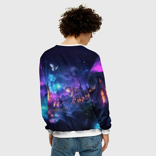 Мужской свитшот Гарри Поттер магическое небо / 3D-Белый – фото 4