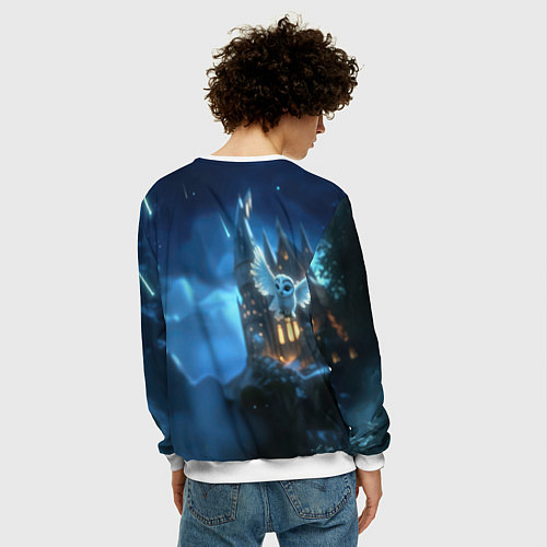 Мужской свитшот Гарри Поттер и сова / 3D-Белый – фото 4