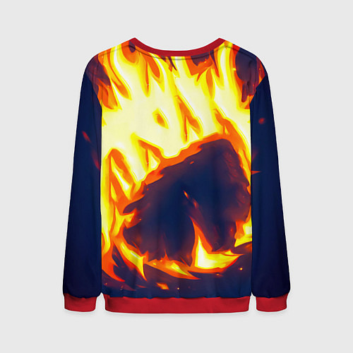 Мужской свитшот Даллас Маверикс в огне / 3D-Красный – фото 2