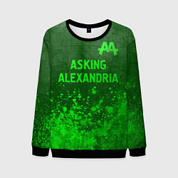 Свитшот мужской Asking Alexandria - green gradient посередине, цвет: 3D-черный