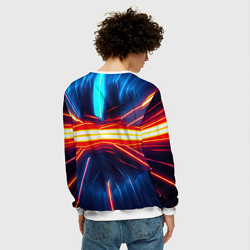 Мужской свитшот Орел в лучах Атланта Хокс / 3D-Белый – фото 4