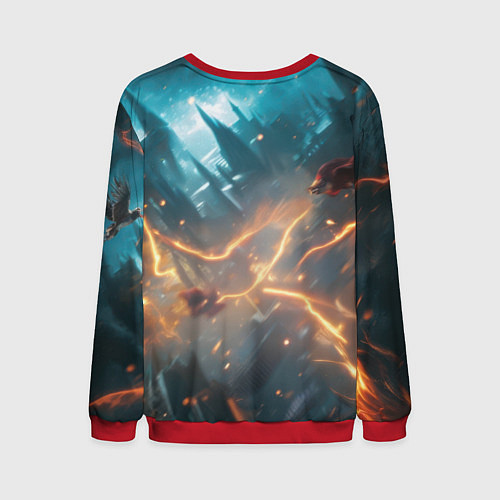 Мужской свитшот Гарри Поттер - магия / 3D-Красный – фото 2