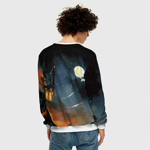 Мужской свитшот Гарри Поттер глубокая ночь / 3D-Белый – фото 4