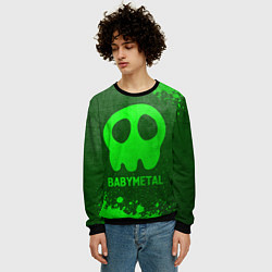 Свитшот мужской Babymetal - green gradient, цвет: 3D-черный — фото 2