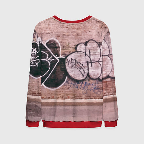 Мужской свитшот Уличный лисёнок на своём районе / 3D-Красный – фото 2