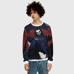 Свитшот мужской Джокер в синем костюме, цвет: 3D-белый — фото 2