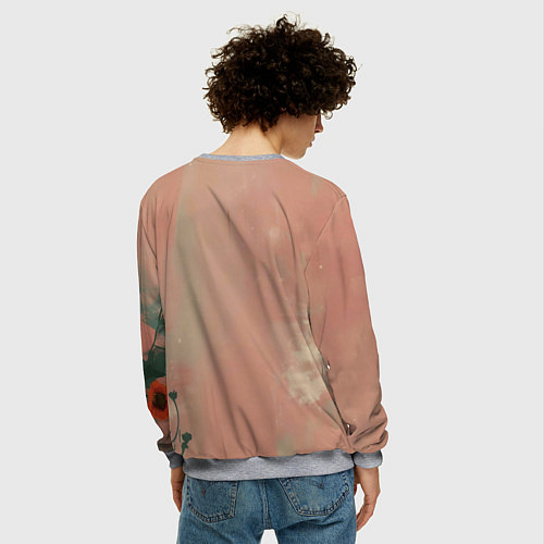 Мужской свитшот Джокер персиковый фон / 3D-Меланж – фото 4