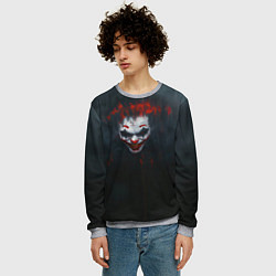 Свитшот мужской Джокер в черном фоне, цвет: 3D-меланж — фото 2