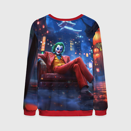 Мужской свитшот Джокер в кресле / 3D-Красный – фото 2