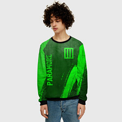 Свитшот мужской Paramore - green gradient вертикально, цвет: 3D-черный — фото 2