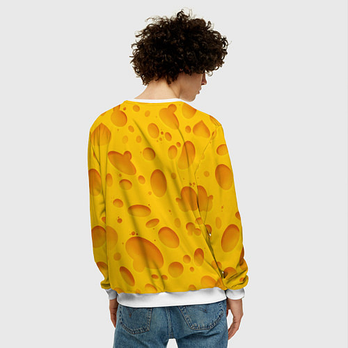 Мужской свитшот Сыр / 3D-Белый – фото 4