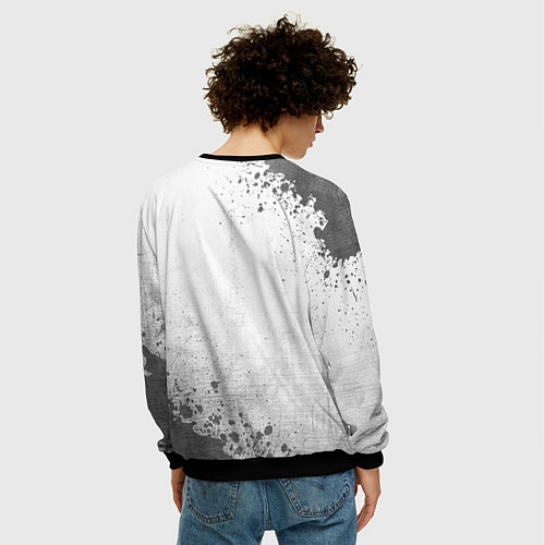 Мужской свитшот Leeds United - white gradient вертикально / 3D-Черный – фото 4