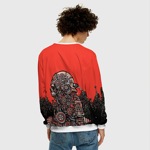 Мужской свитшот Metallica - iron skeleton / 3D-Белый – фото 4