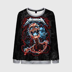 Свитшот мужской Metallica - electric skeleton, цвет: 3D-меланж